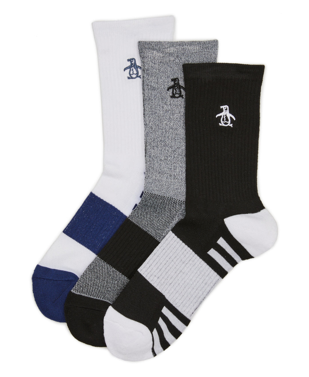 Mid Crew Athletics 3 Pack Socks (Black)
