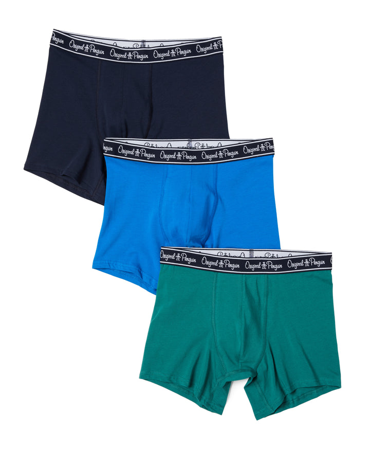 3 Pack Solid Boxer Brief  (Navy/Skydiv/Antq Grn)