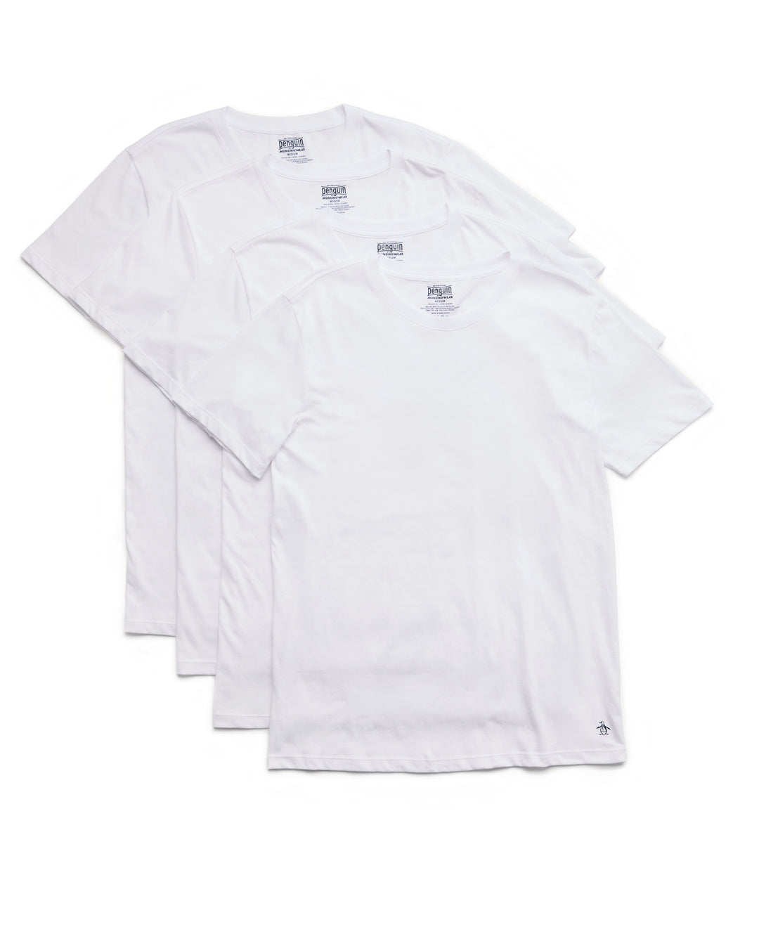 4 Pack White Crew Solid Socks (White)