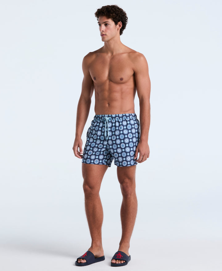 5" Foulard Print Swim Short (Sargasso Sea)