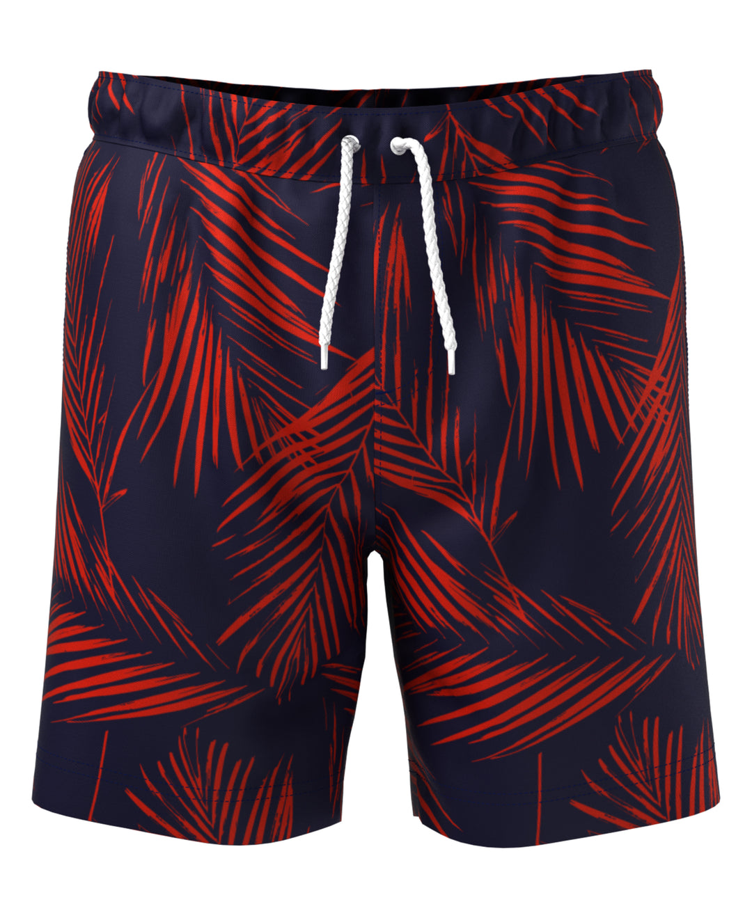 Leaf Print Swim Short (High Risk Red)