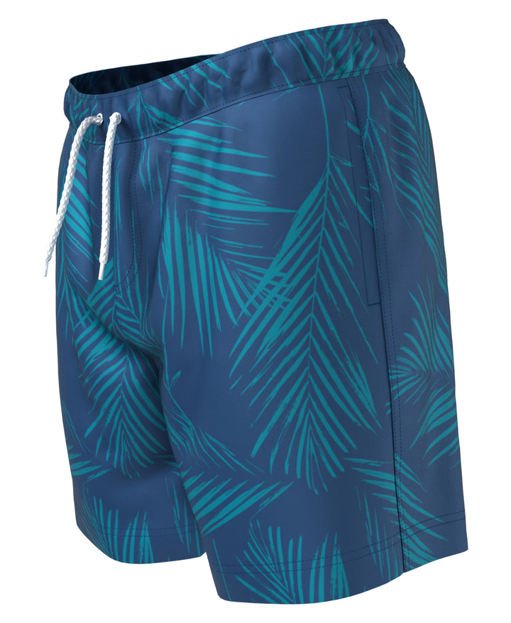 Leaf Print Swim Short (Deep Water)