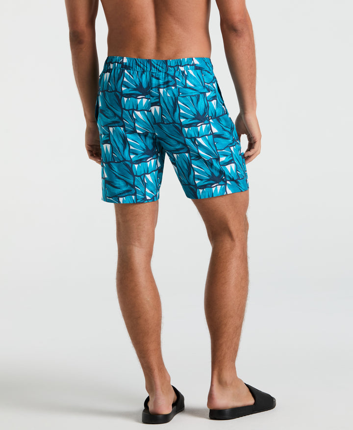Agave Tiles Print Volley Swim Short (Exotic Plume)