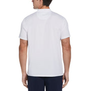 Abstract Printed Henley Shirt (Bright White) 