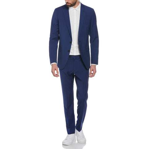 Blue Glen Plaid Wool Blend Two-Piece Suit (Blue) 