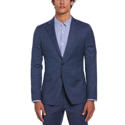 Blue Plaid Suit Jacket (Blue) 