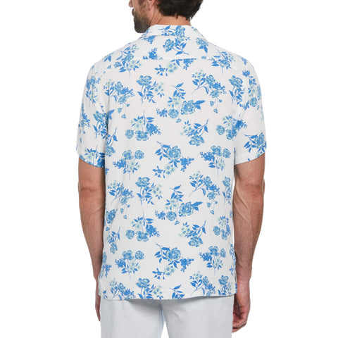 Bouquet Print Camp Collar Shirt (Bright White) 