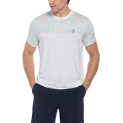 Checkerboard Block Performance Short Sleeve Tennis T-Shirt (Bright White) 