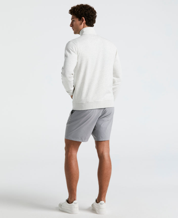 Chevron Colorblock Fleece Track Jacket (Light Grey Melange)