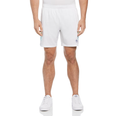 Color Block Performance Tennis Shorts (Bright White) 