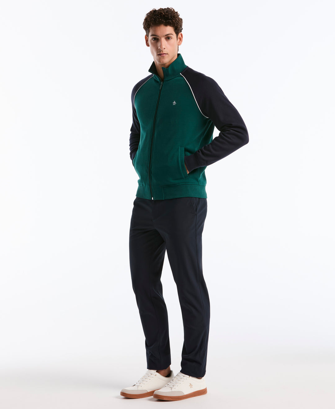 Colorblock Fleece Track Jacket-Jackets-Original Penguin