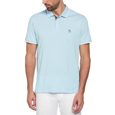 Tipped Solid Polo (Cool Blue) 
