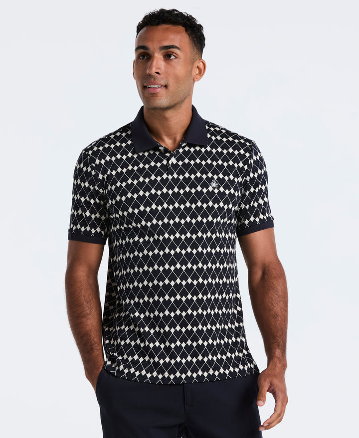Cotton Flags Print Polo (Dark Sapphire)