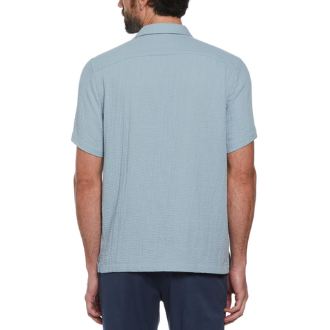 Cotton Gauze Camp Collar Shirt (Tourmaline) 
