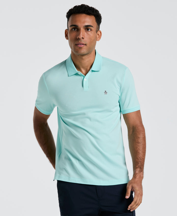 Daddy Pique Short Sleeve Polo Shirt (Blue Tint)