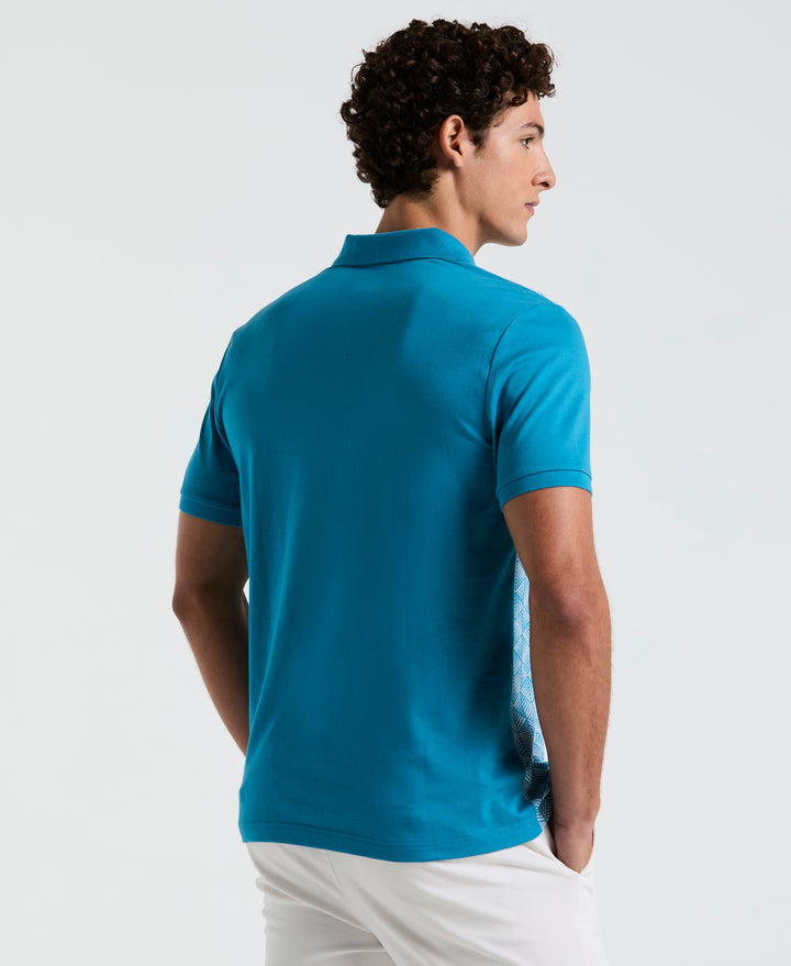 Diamond Jacquard Front Polo (Mosaic Blue)