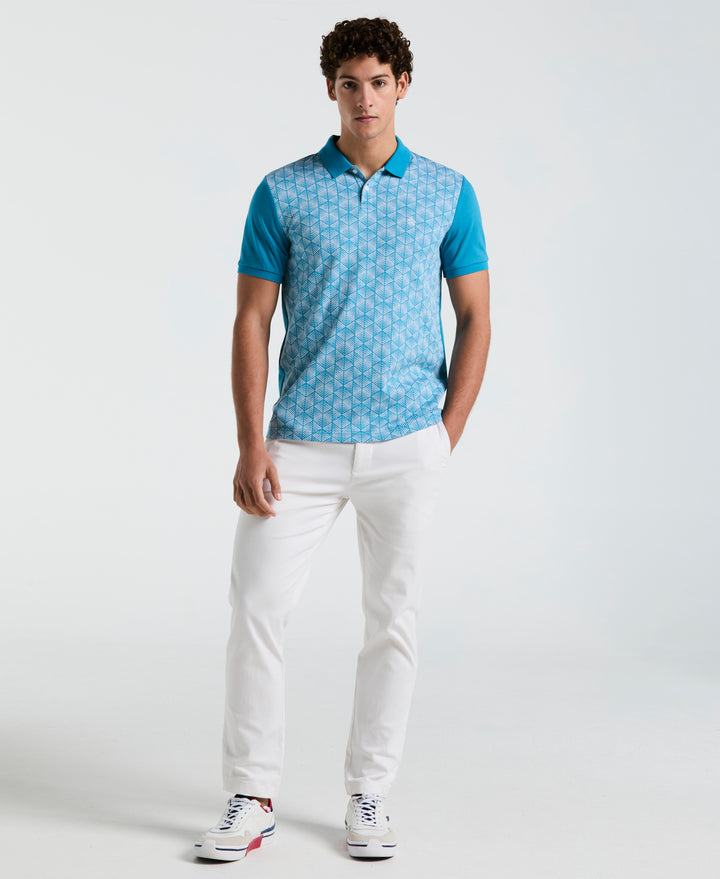 Diamond Jacquard Front Polo (Mosaic Blue)