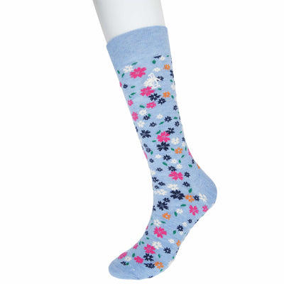 Doherty Floral Print Sock (Light Blue) 