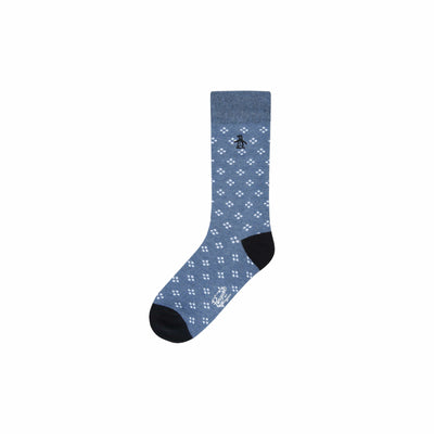 Dress Johnson Knit Print Sock-Socks-Denim-NS-Original Penguin