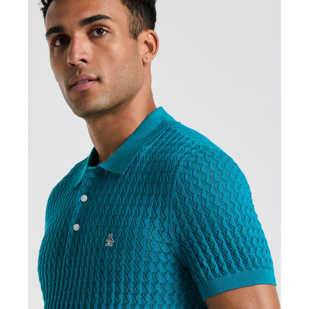 Drop Needle Textured Sweater Polo | Original Penguin US