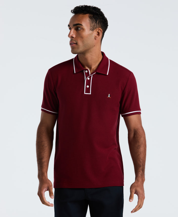 Earl Mesh Cotton Polo Shirt (Cabernet)
