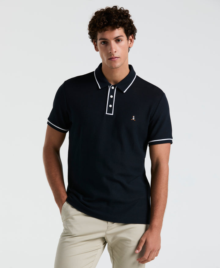 Earl Mesh Cotton Polo Shirt (Dark Sapphire)