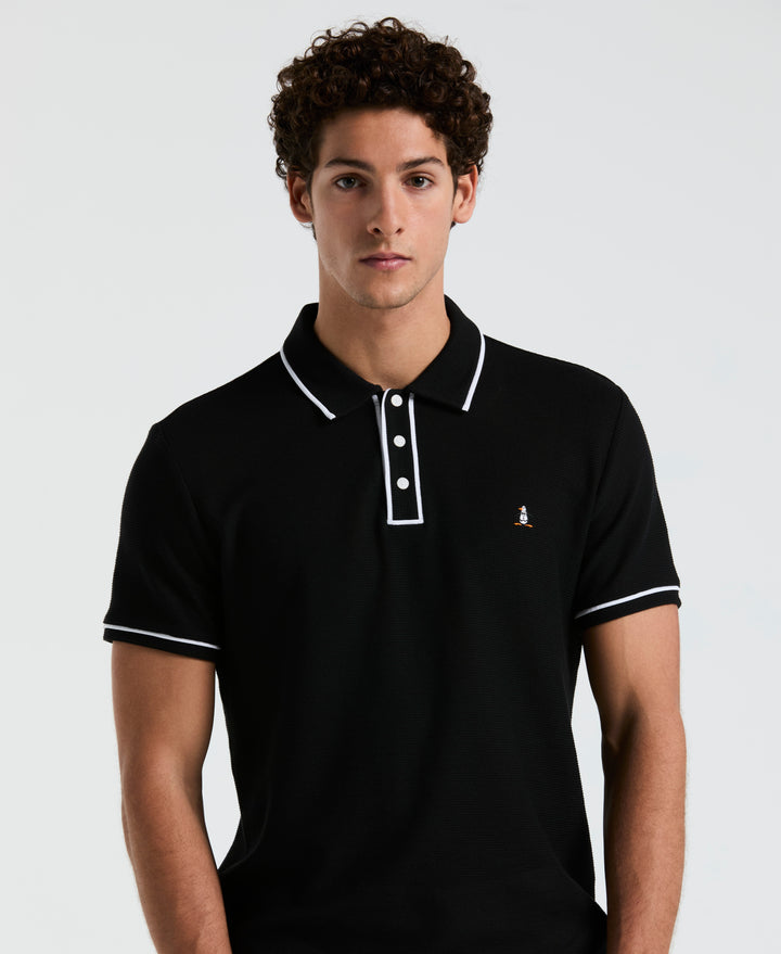 Earl Mesh Cotton Polo Shirt (True Black)