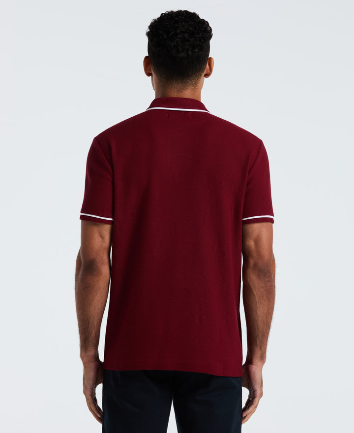 Earl Mesh Cotton Polo Shirt (Cabernet)