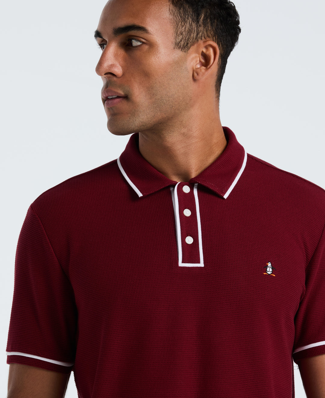 Earl Mesh Cotton Polo Shirt (Cabernet)