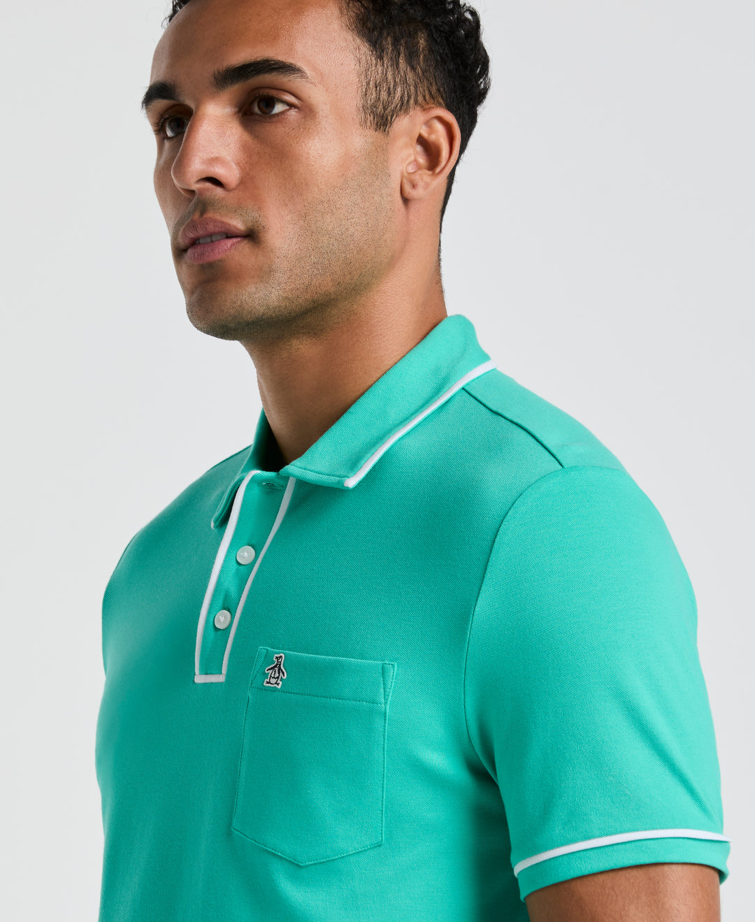 Earl Pique Short Sleeve Polo Shirt (Aqua Green)
