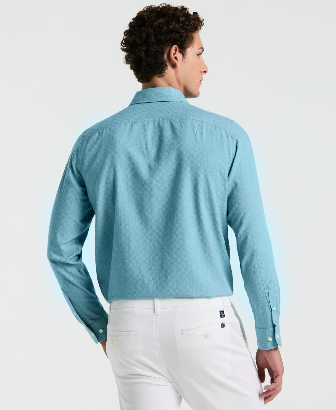 Long Sleeve EcoVero Tonal Check Shirt (Exotic Plume)