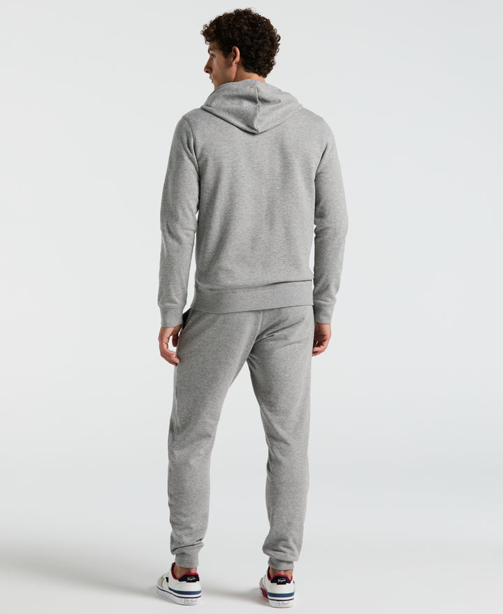 Full Zip Fleece Embroidered Pete Hoodie (Rain Heather)