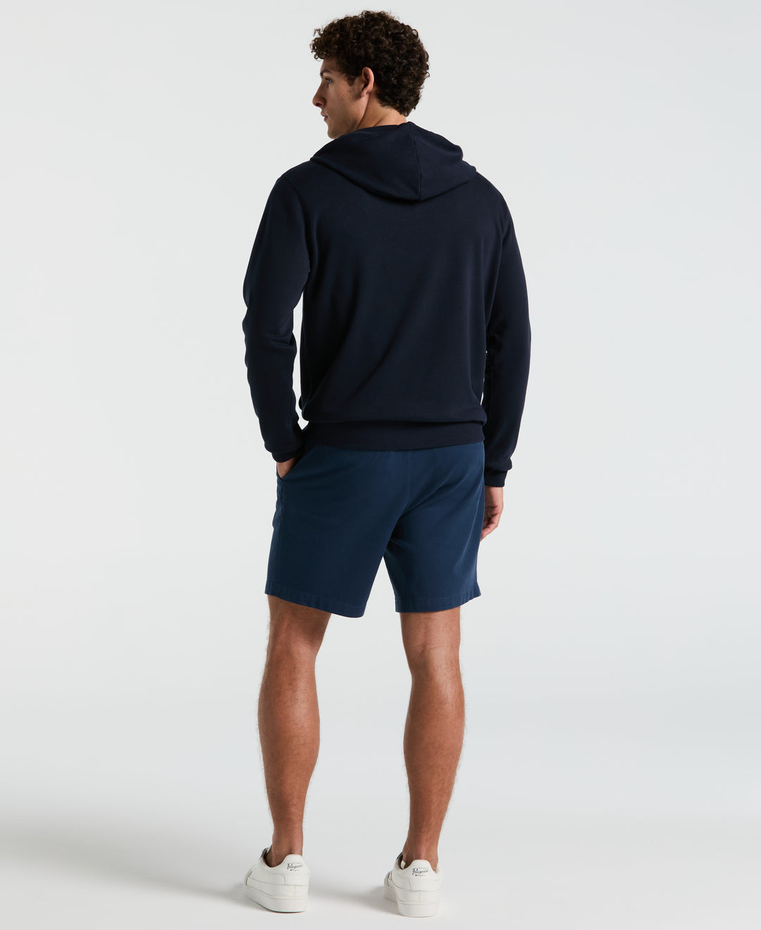 Full Zip Fleece Embroidered Pete Hoodie (Dark Sapphire)