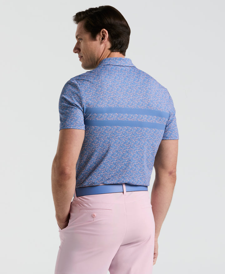 Stripe Print Golf Polo (Quiet Harbor)