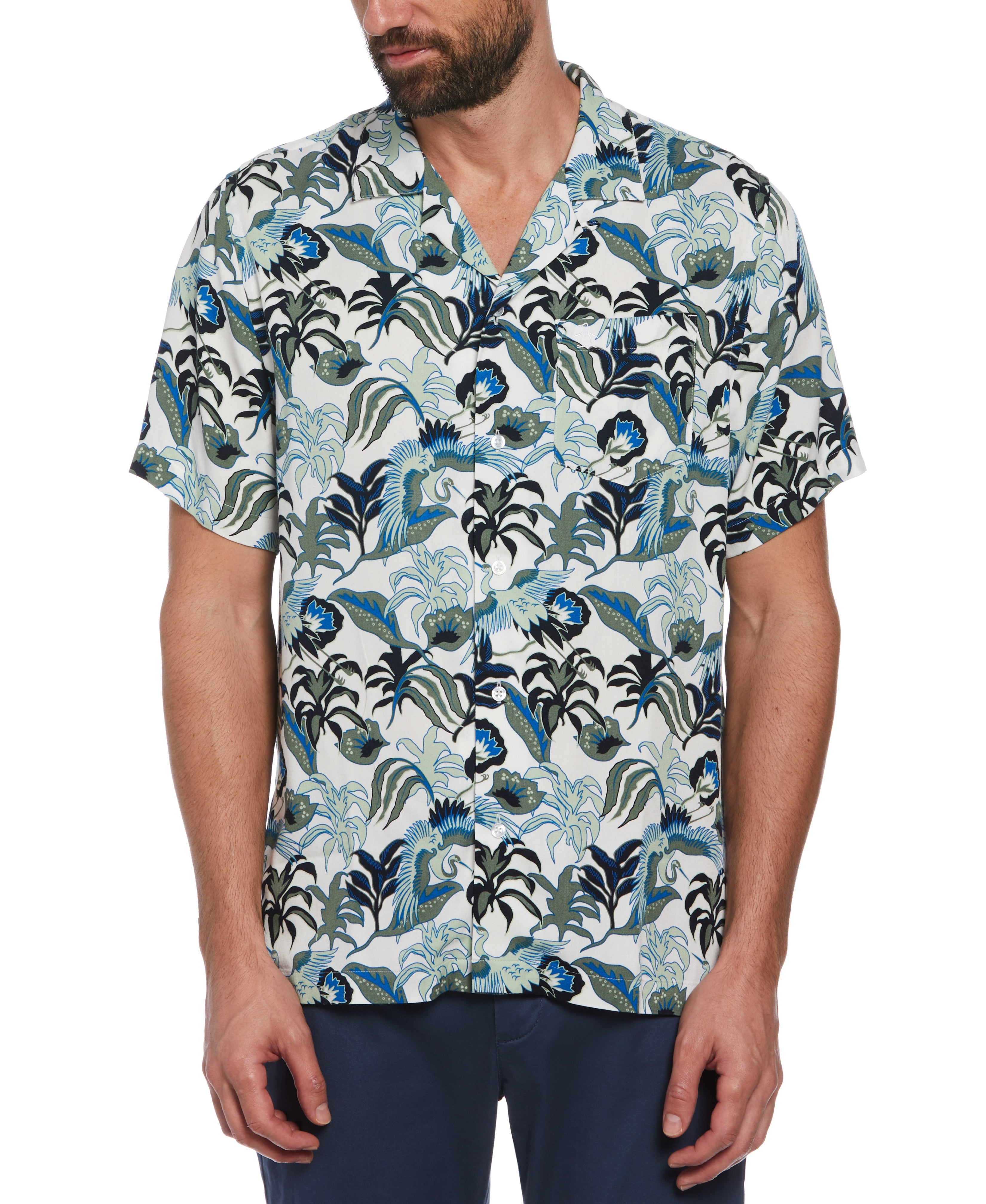 Floral Crane Print Shirt – Original Penguin US