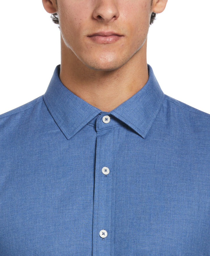 Harrington Chambray Dress Shirt  (Blue)
