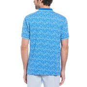 Jacquard Geometric Print 1/4 Zip Short Sleeve Polo Shirt (Skydiver) 