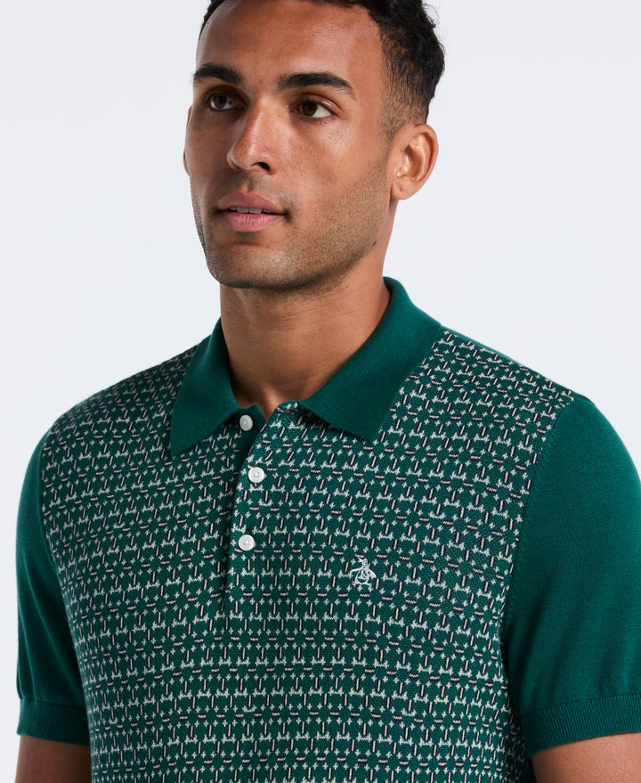 Cotton Jacquard Sweater Polo (Botanical Garden)
