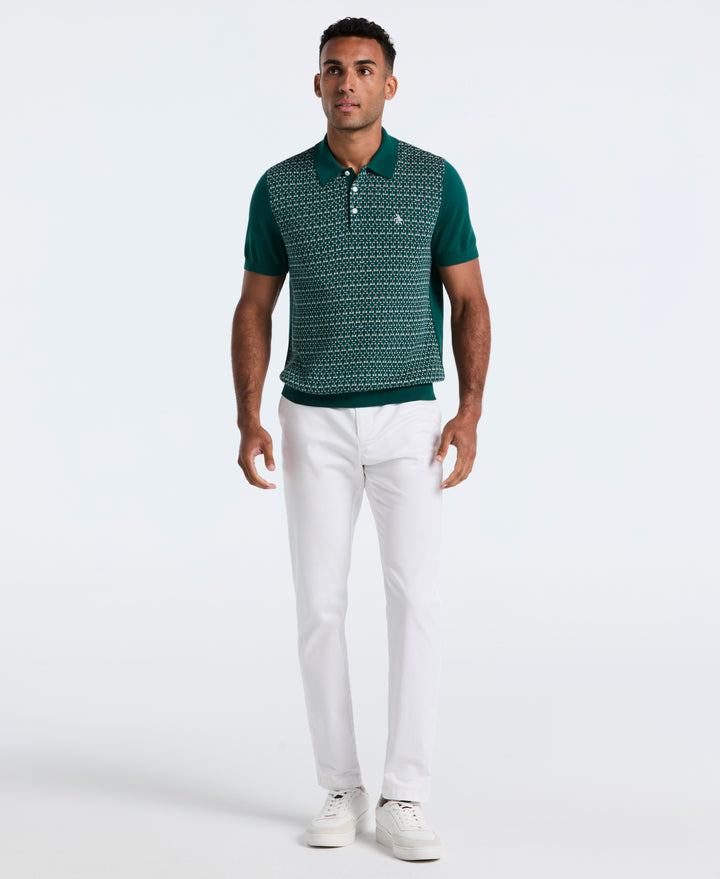Cotton Jacquard Sweater Polo (Botanical Garden)