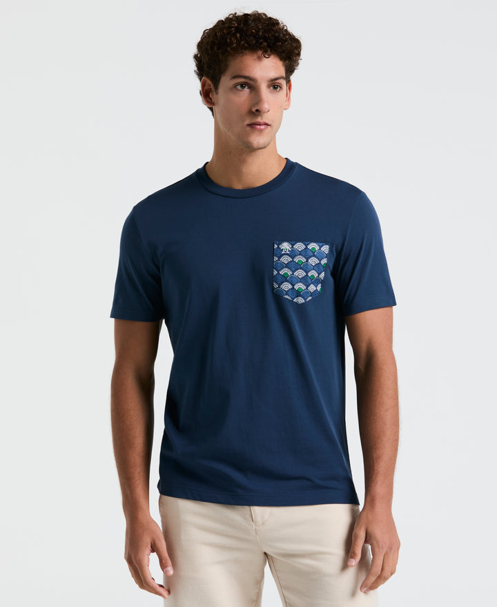 Jersey Multiscallop Woven Pocket Tee (Sargasso Sea)