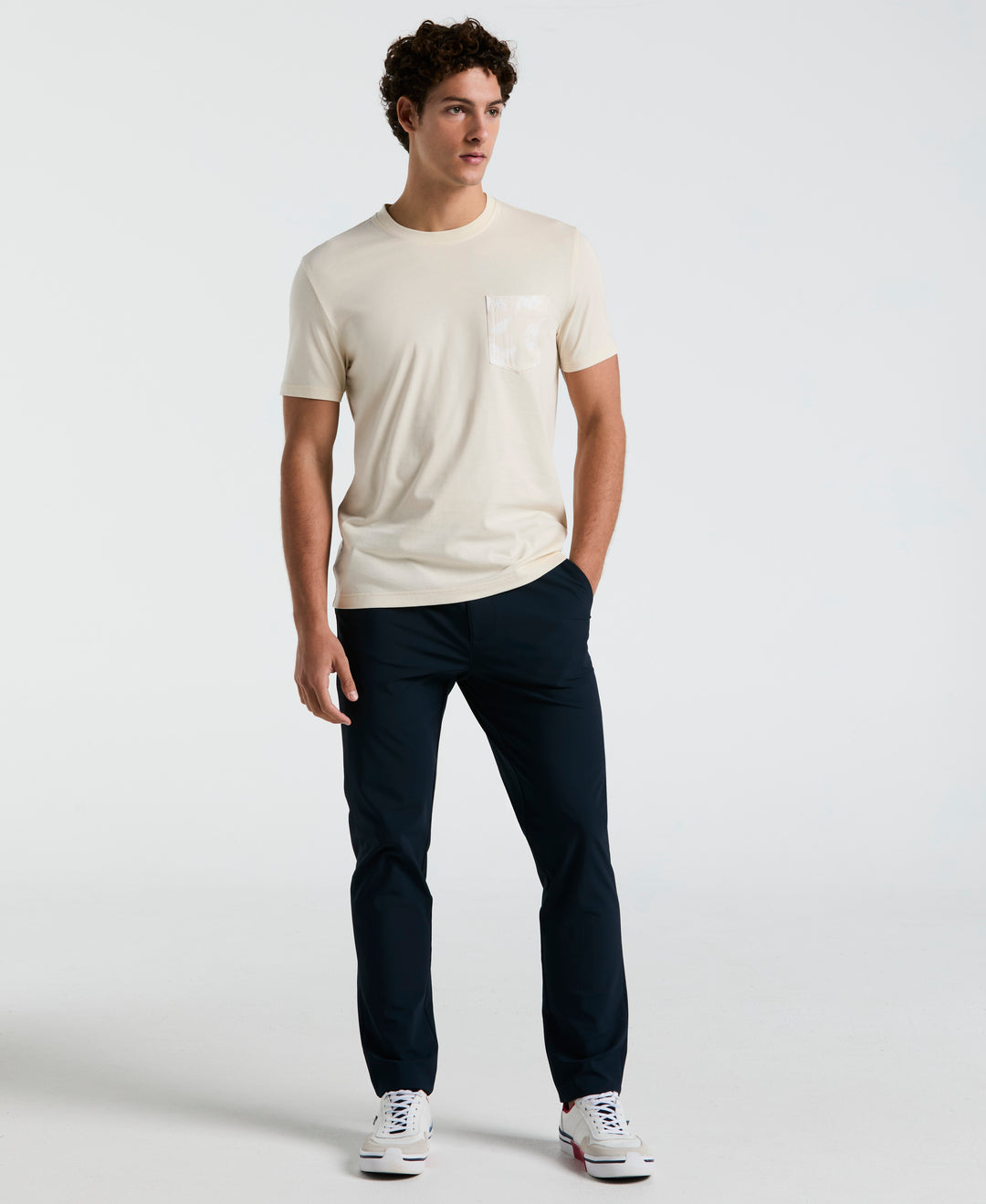 Jersey Palm Leaf Pocket Tee (Birch)