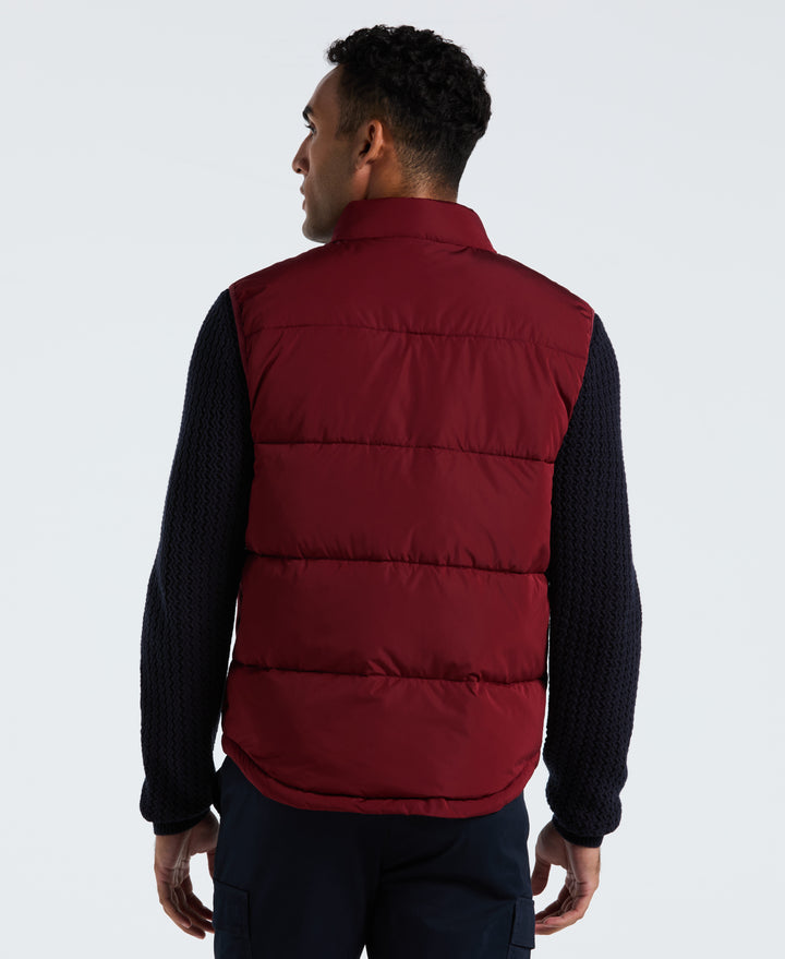 Lightweight Faux Down Vest (Cabernet)
