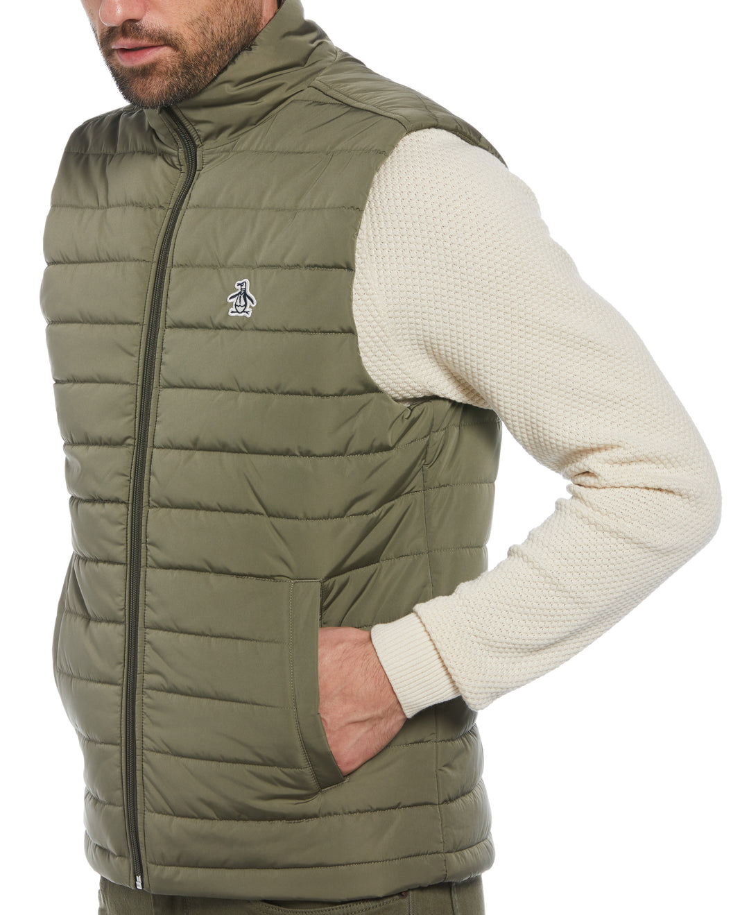 Lightweight Puffer Vest (Dusty Olive)