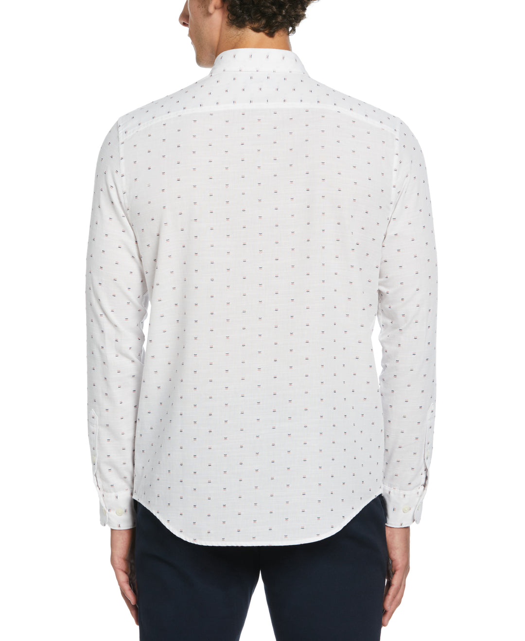 Long Sleeve Chambray Dobby Shirt  (Bright White)
