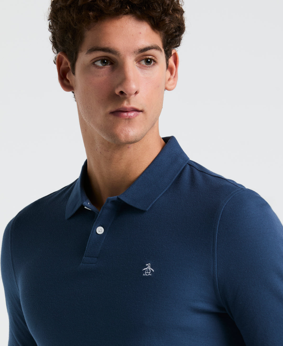 Long Sleeve Pique Polo (Sargasso Sea)