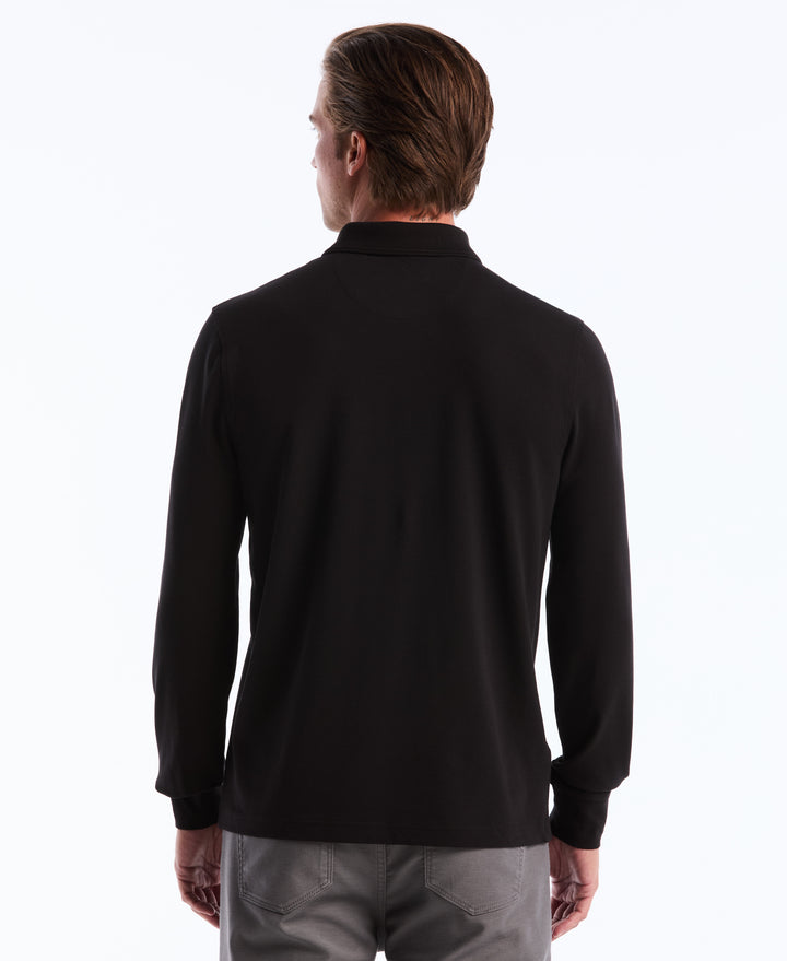 Cotton Pique Tennis Polo (True Black)