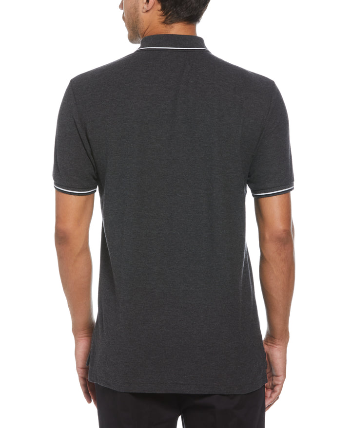 Mega Pete Pique Polo (Dk Charcoal Heather)
