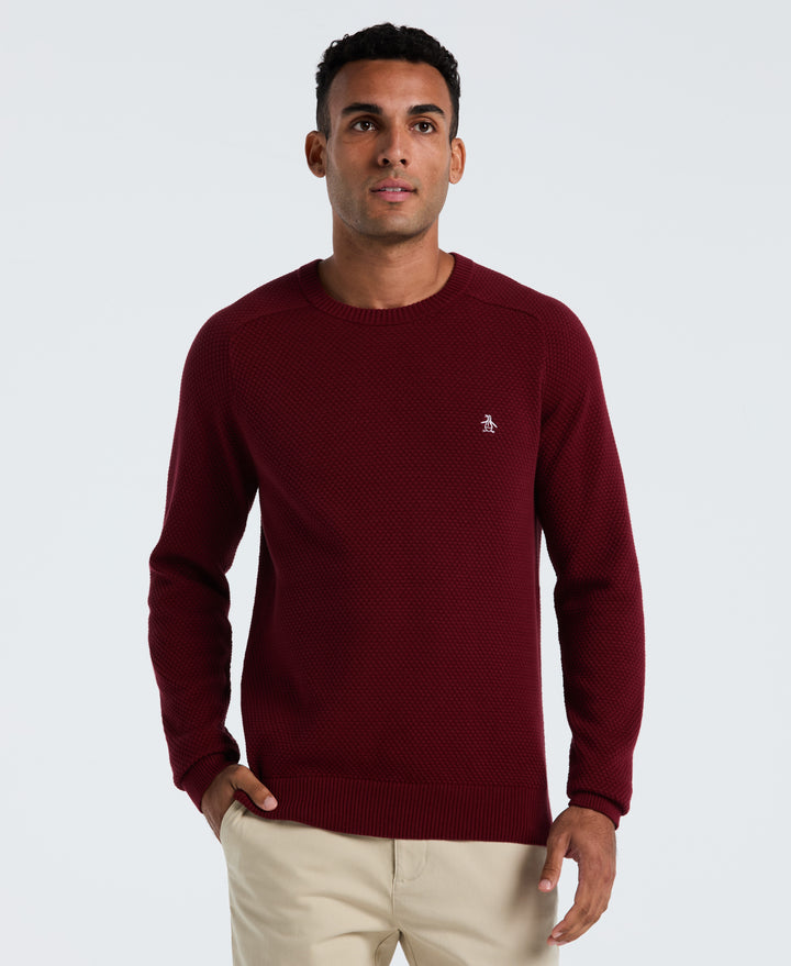 Cotton Bubble Stitch Sweater (Cabernet)