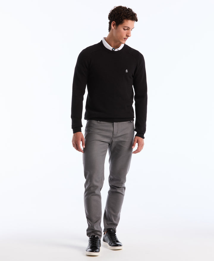 Cotton Bubble Stitch Sweater (True Black)