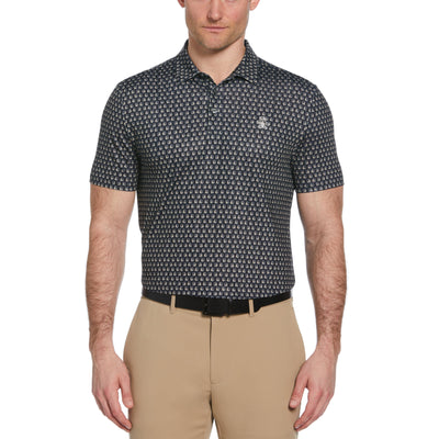 Novelty Old Fashioned Drink Print Golf Polo (Caviar) 